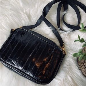 Vintage Lee Sands Genuine Eel Skin Crossbody Bag